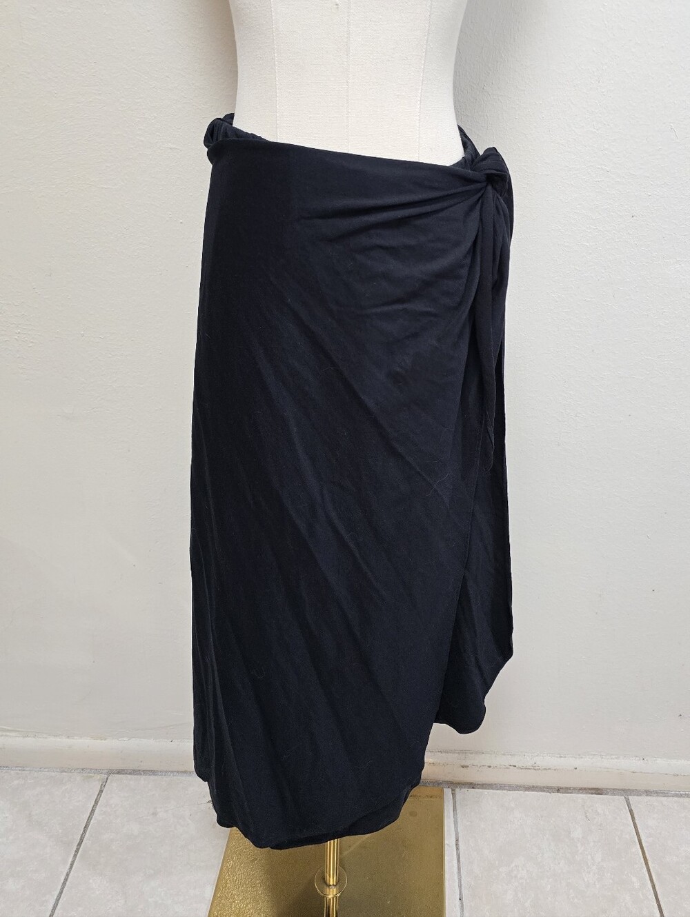 Ralph Lauren Cotton Wrap Skirt Black Size Medium